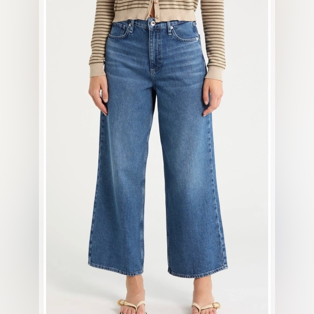 Rag & Bone Andi Ankle Wide-Leg Jeans Lowry Medium Wash Size 26